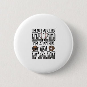 Baseball-Vater Nummer 1 Fan Vintage-Shirt-Design_1 Button