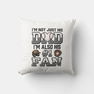 Baseball-Vater Nummer 1 Fan Vintage-Shirt-Design_1 Kissen