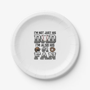 Baseball-Vater Nummer 1 Fan Vintage-Shirt-Design_1 Pappteller