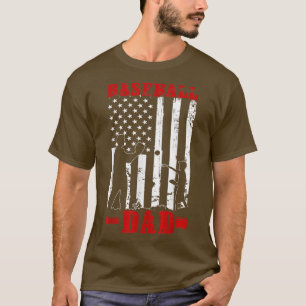 Baseball Vater Patriotic American Flag Sportverein T-Shirt