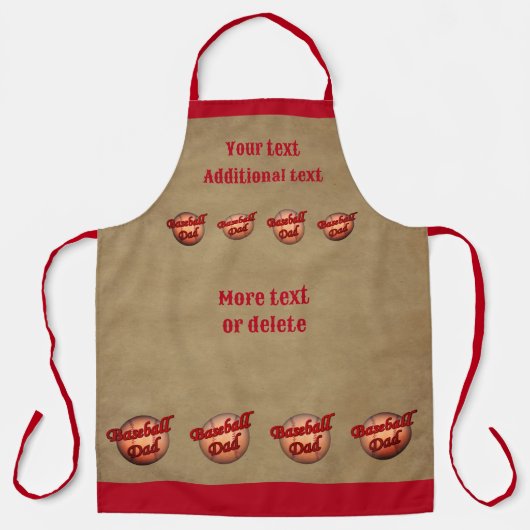 Baseball-Vater Personalisiert Schürze (Vorderseite)