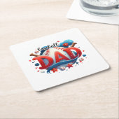 Baseball-Vater Rechteckiger Pappuntersetzer (angewinkelt)