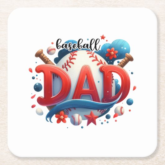Baseball-Vater Rechteckiger Pappuntersetzer (Vorderseite)