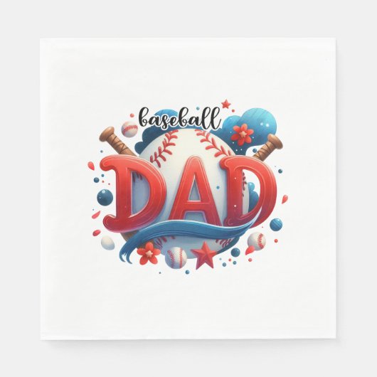 Baseball-Vater Serviette (Vorderseite)