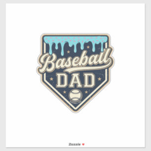 Baseball-Vater triefende Home Plate Vintage-Vektor Aufkleber