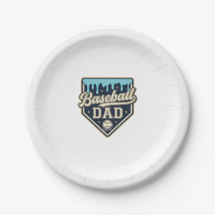 Baseball-Vater triefende Home Plate Vintage-Vektor Pappteller
