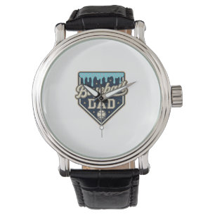 Baseball-Vater tropfende Home Plate Vintage-Vektor Armbanduhr