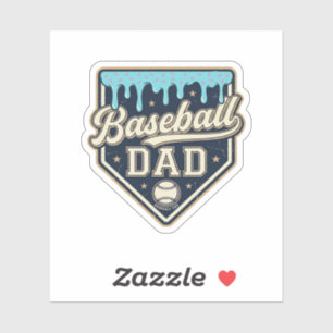 Baseball-Vater tropfende Home Plate Vintage-Vektor Aufkleber