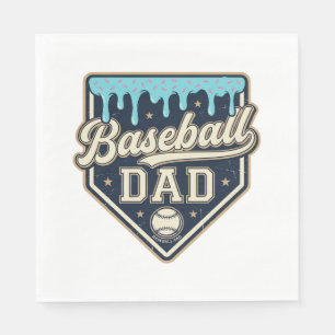 Baseball-Vater tropfende Home Plate Vintage-Vektor Serviette