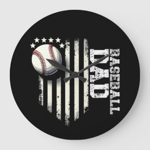 Baseball VATER USA - Tag der amerikanischen Flagge Große Wanduhr