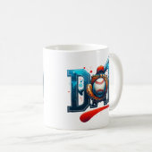 Baseball-Vater Vatertag Sport Kaffeetasse (VorderseiteRechts)