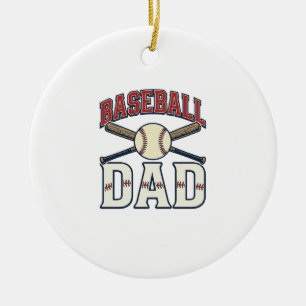 Baseball-Vater Vintage-Gravur-Shirt-Design_1 Keramik Ornament