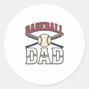 Baseball-Vater Vintage-Gravur-Shirt-Design_1 Runder Aufkleber