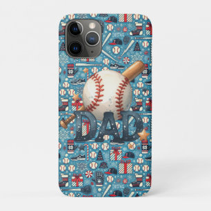 Baseball Vater Weihnachten Themed auf Blue Backgro Case-Mate iPhone Hülle