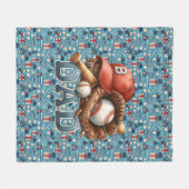 Baseball VATER Weihnachtsblauer Hintergrund Fleecedecke (Vorderseite (Horizontal))