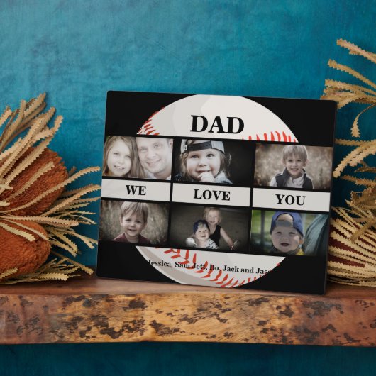 Baseball Vater Wir Liebe Sie FotoCollage Fotoplatte (Seite)