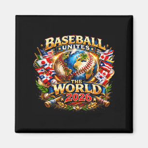 Baseball vereint die Welt 2026 globales Fan-Grafik Magnet