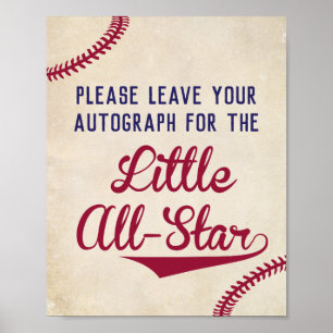 Baseball Verließ Ihr Autogramm für wenig, alles St Poster