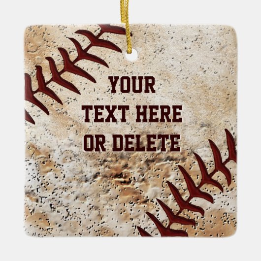Baseball verziert Ihren Text und Ihr Foto auf der Keramikornament (Vorderseite)