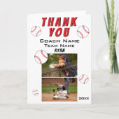 Baseball Vielen Dank Coach 2 Fotokarte Dankeskarte (Vorderseite)