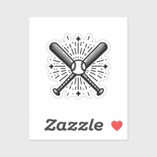 Baseball Vintag Aufkleber (Blatt)