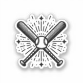 Baseball Vintag Aufkleber (Vorderseite)