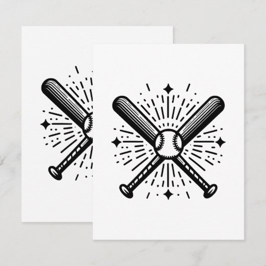 Baseball Vintag Begleitkarte (Vorne/Hinten)