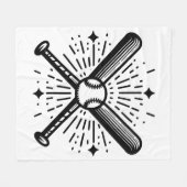 Baseball Vintag Fleecedecke (Vorderseite (Horizontal))