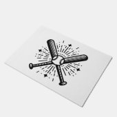 Baseball Vintag Fußmatte (Schrägansicht)