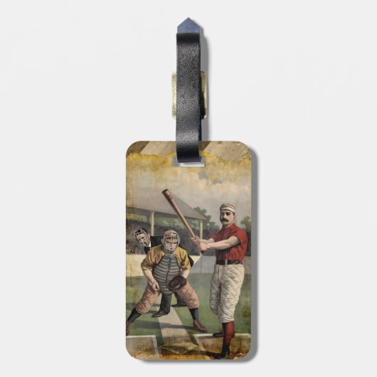 Baseball:Vintag Gepäckanhänger (Rückseite vertikal)