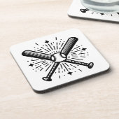Baseball Vintag Getränkeuntersetzer (Linke Seite)