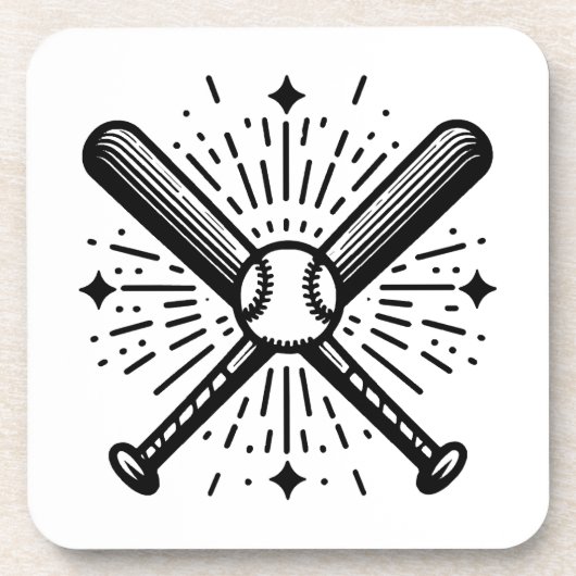 Baseball Vintag Getränkeuntersetzer (Vorderseite)