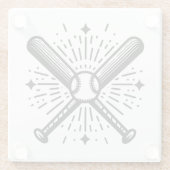 Baseball Vintag Glasuntersetzer (Rückseite)