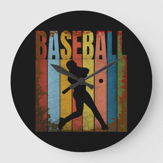BASEBALL VINTAG GROßE WANDUHR (Vorderseite)
