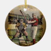 Baseball:Vintag Keramik Ornament (Vorne)