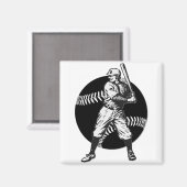 Baseball:Vintag Magnet (Vorderseite/Rückseite)