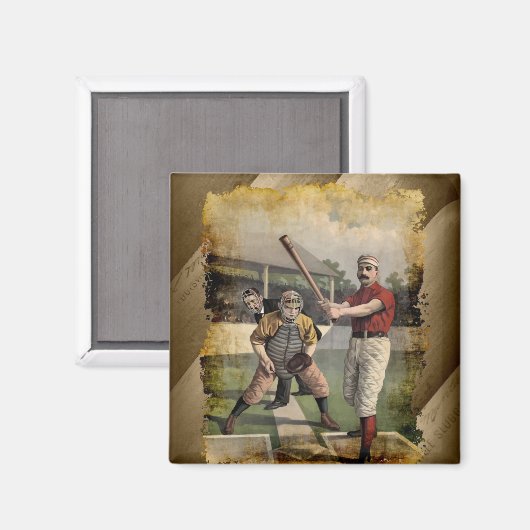 Baseball:Vintag Magnet (Vorderseite/Rückseite)