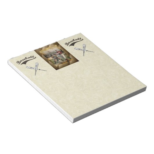 Baseball:Vintag Notizblock (angewinkelt)