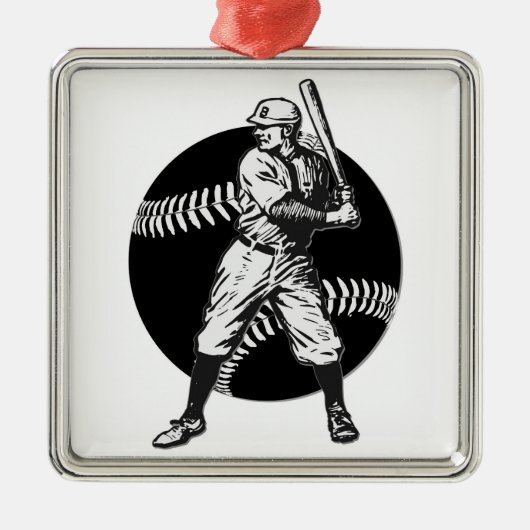 Baseball:Vintag Ornament Aus Metall (Vorne)
