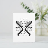 Baseball Vintag Postkarte (Stehend Vorderseite)