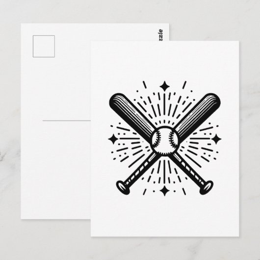 Baseball Vintag Postkarte (Vorne/Hinten)