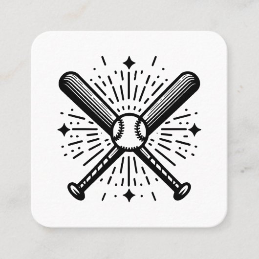 Baseball Vintag Quadratische Visitenkarte (Vorderseite)