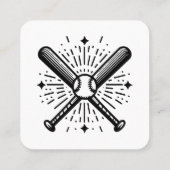 Baseball Vintag Quadratische Visitenkarte (Rückseite)