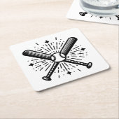 Baseball Vintag Rechteckiger Pappuntersetzer (angewinkelt)