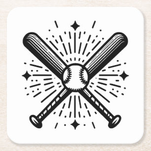 Baseball Vintag Rechteckiger Pappuntersetzer