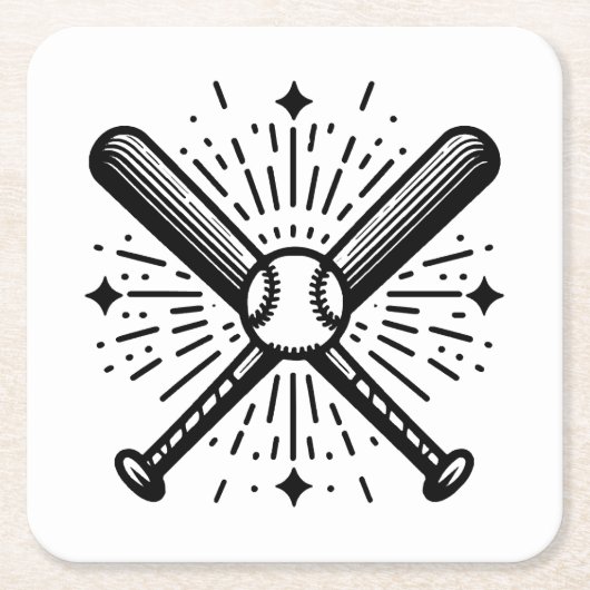 Baseball Vintag Rechteckiger Pappuntersetzer (Vorderseite)