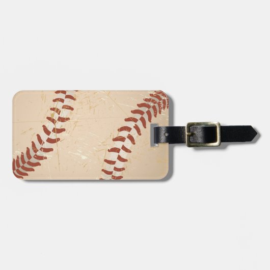 Baseball Vintage Gepäckanhänger (Vorderseite horizontal)