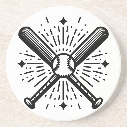Baseball Vintage Getränkeuntersetzer (Vorne)