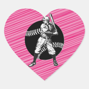 Baseball: Vintage-Herz-Aufkleber Herz-Aufkleber