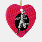 Baseball: Vintage Keramik Ornament (Rechts)